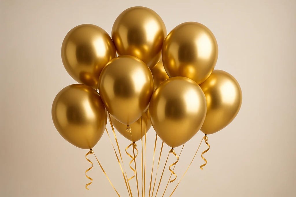 🎈 Golden Cluster – Luxe Balloon Bunch